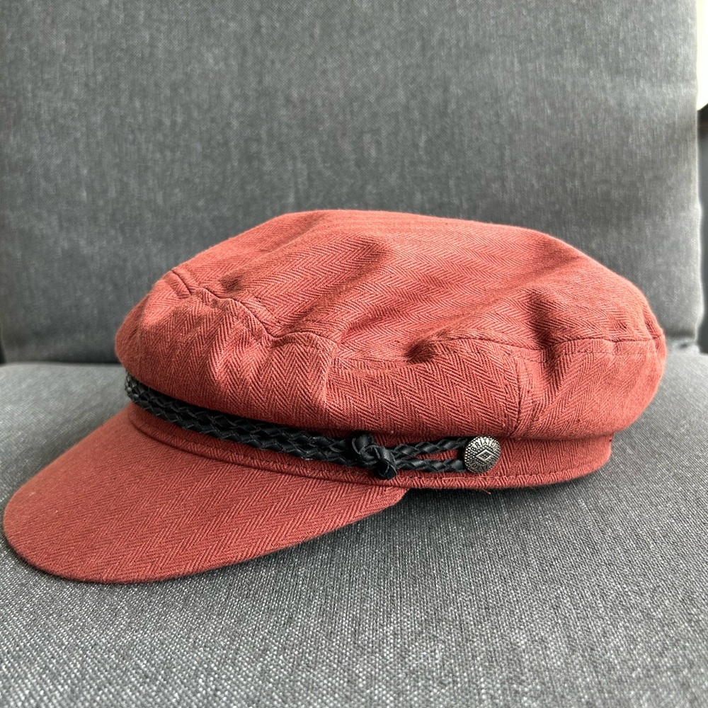 Brixton Rust Fiddler Fisherman Cap With Black Rope Trim